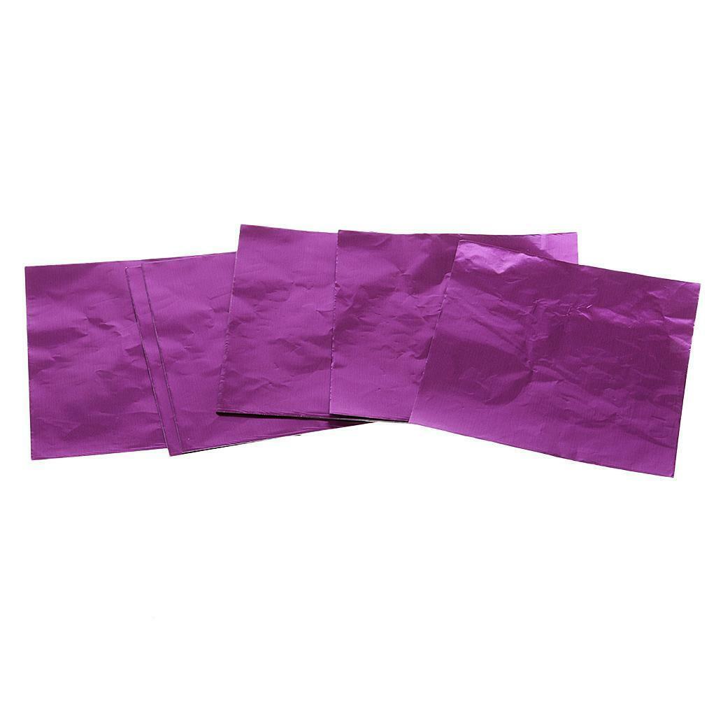 200Pcs  Aluminum Foils Candy  Wrappers Sweets Package DIY 8x8cm