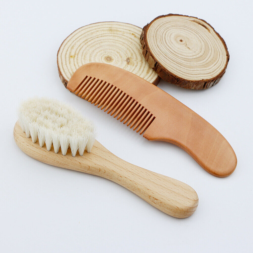 Wooden Shampoo Bath Wool Brush Soft Skin Care Cleaning Brush Baby Care Tool