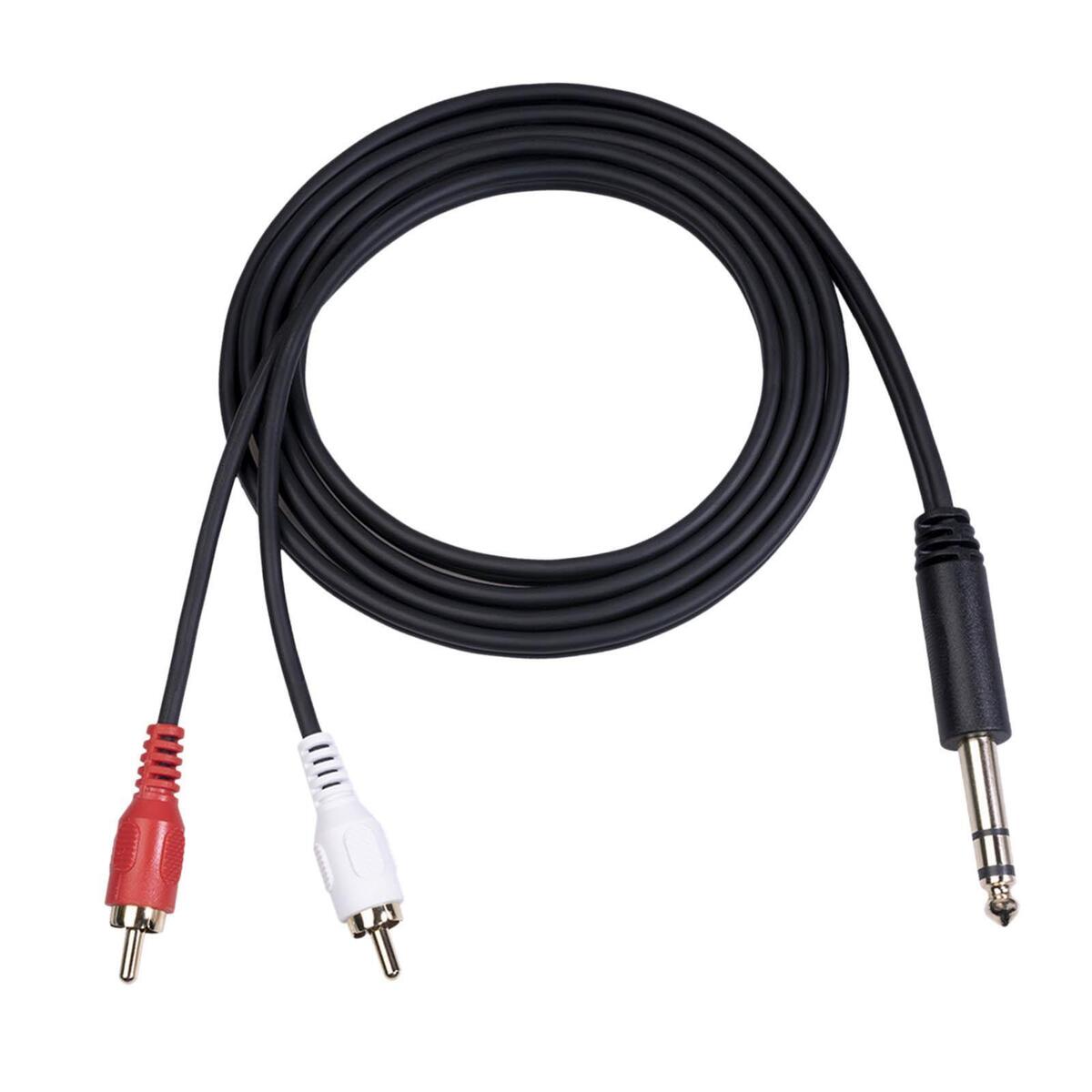 6.35 mm to 2RCA Cable Stereo Equipment 1.5M Length for Smartphones MP3 35 mm
