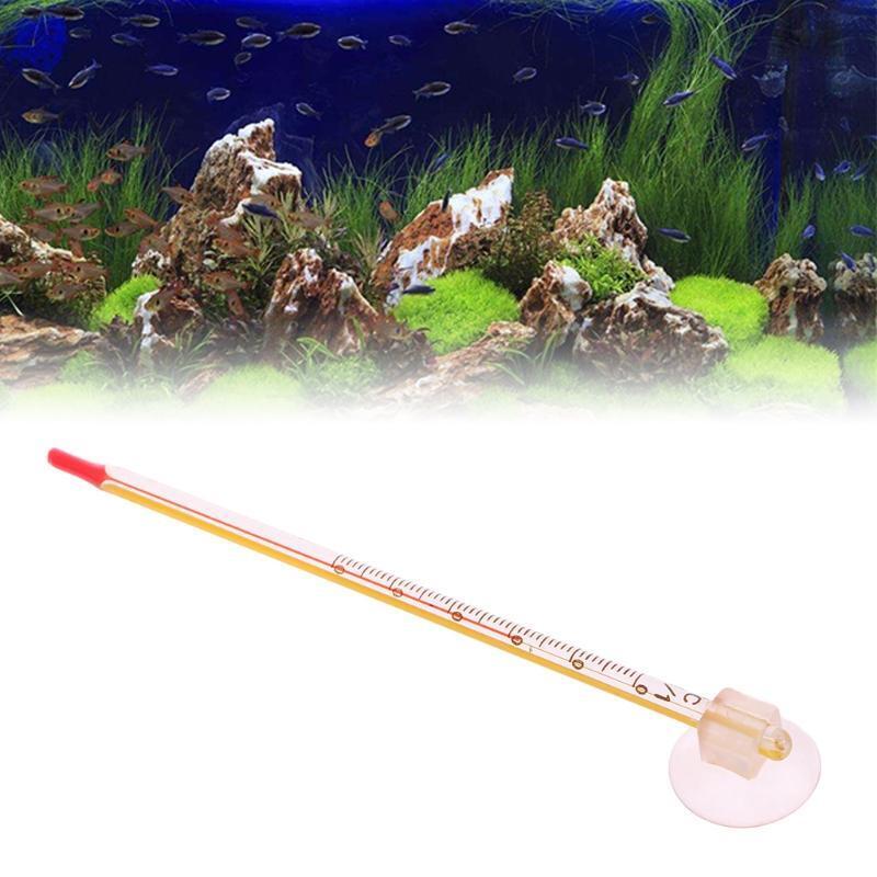 Aquarium Glass Thermometer With Sucker Fish Tank Reptile Box Accessory Supplies