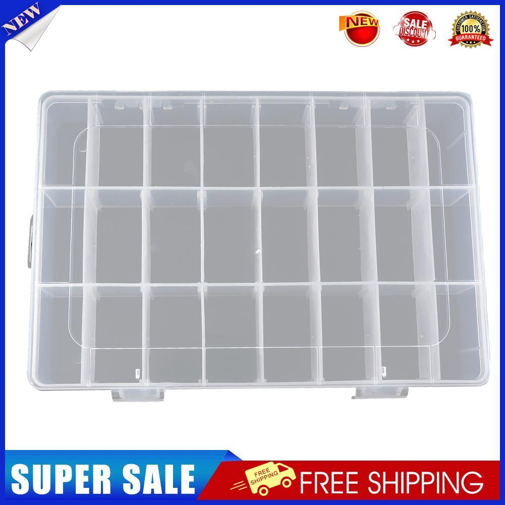 24 Slots Transparent Plastic Fishing Lure Box Fishing Tackle Storage Box