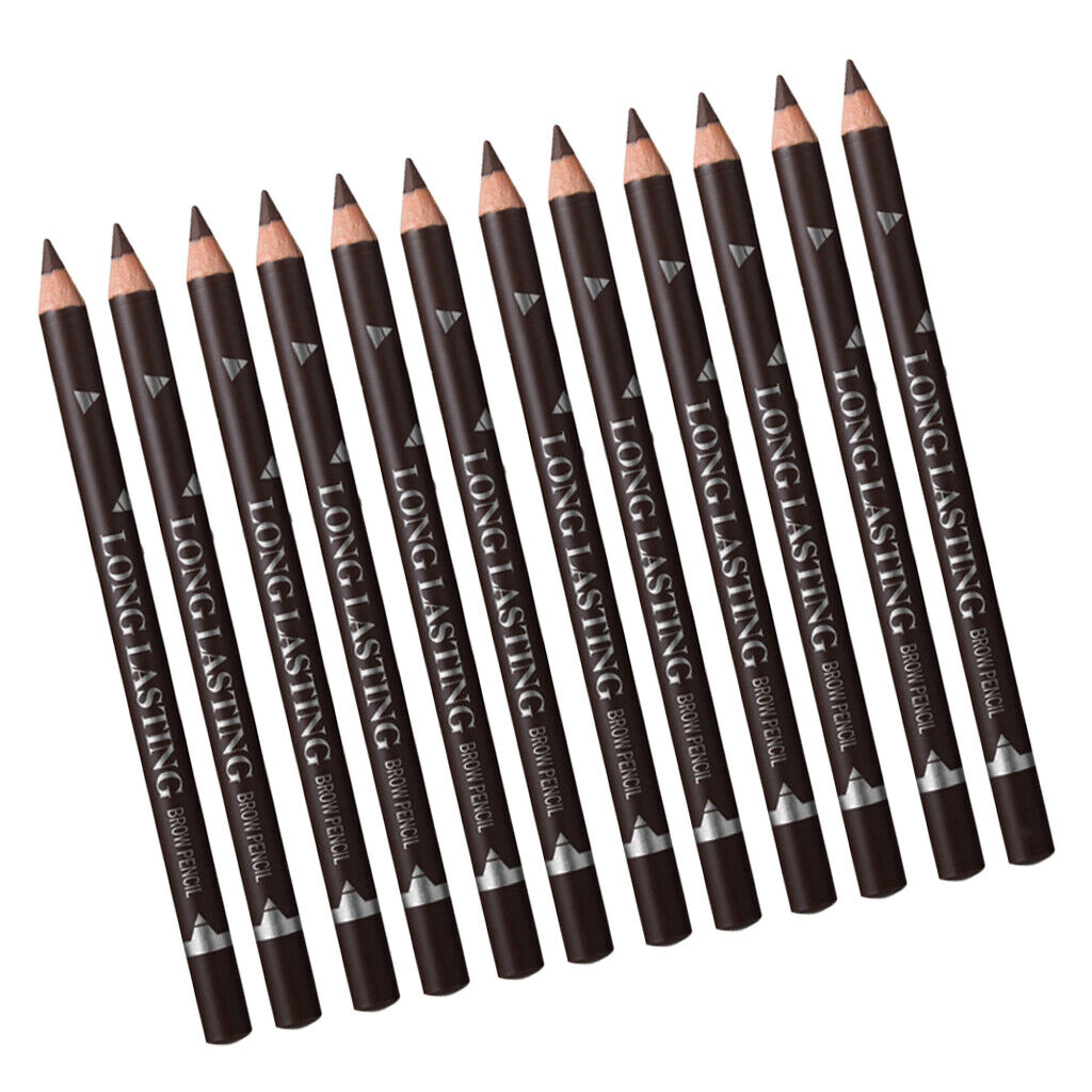 12pcs Waterproof  Eyebrow Makeup Pencil Eye Brow  Dark Brown