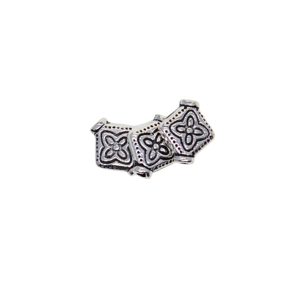 100Pcs Metal Flower Craved Beads Loose for DIY Jewelry Necklace Crafts