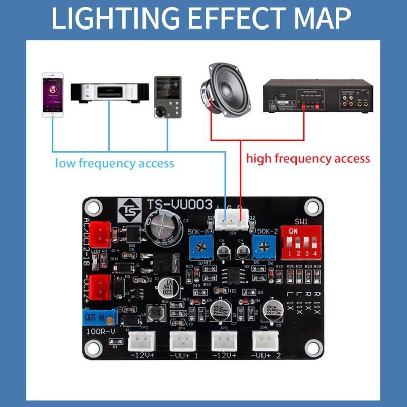 Compact VU Meter Driver Board w/ Cable Amplifier Board DB Audio Level Amplifier