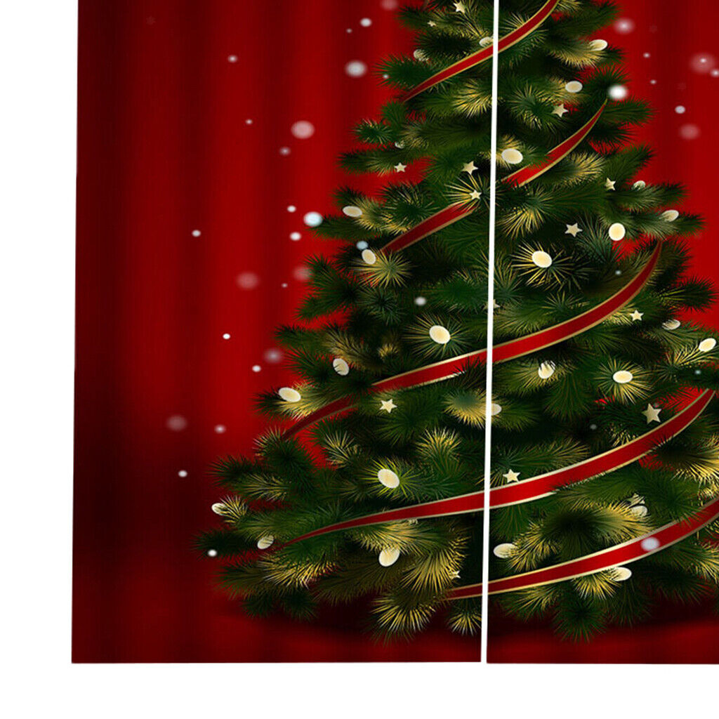 100x140cm Christmas Curtains Set  Waterproof 2Panels Drapes