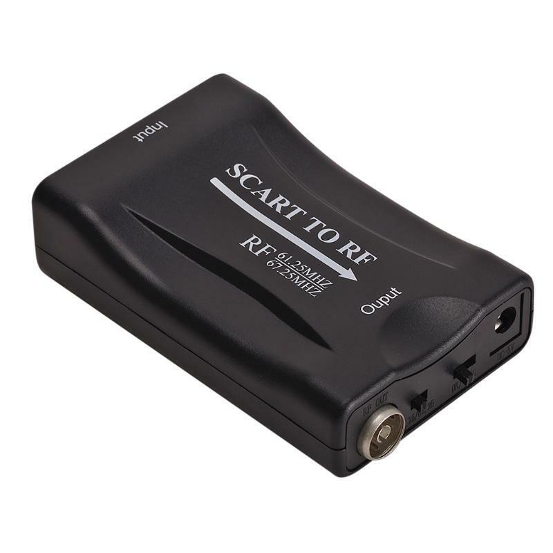 SCART to RF Video Converter Adapter Supports RF67.25Mhz 61.25Mhz Output