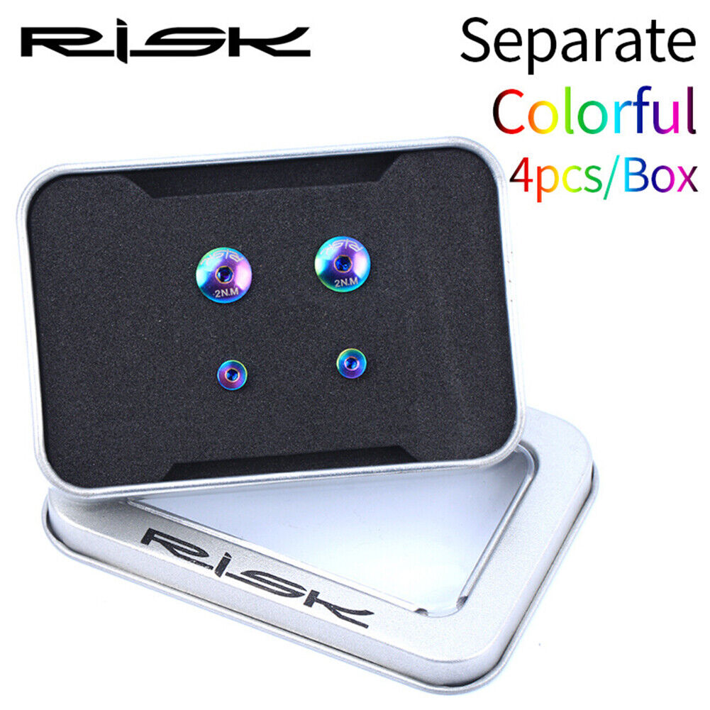 RISK 4x Bike Hydraulic Brake Bolt Cylinder Fix Screw (Colorful Separate)