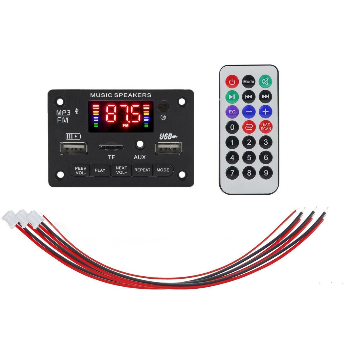 Car  MP3   Board Remote Control 12V AUX for Speaker