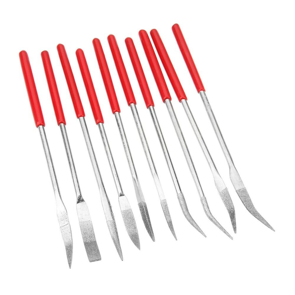 10pc Diamond Carving Jewelry Crystal Metal Craft Ceramic Riffler Needle File Set