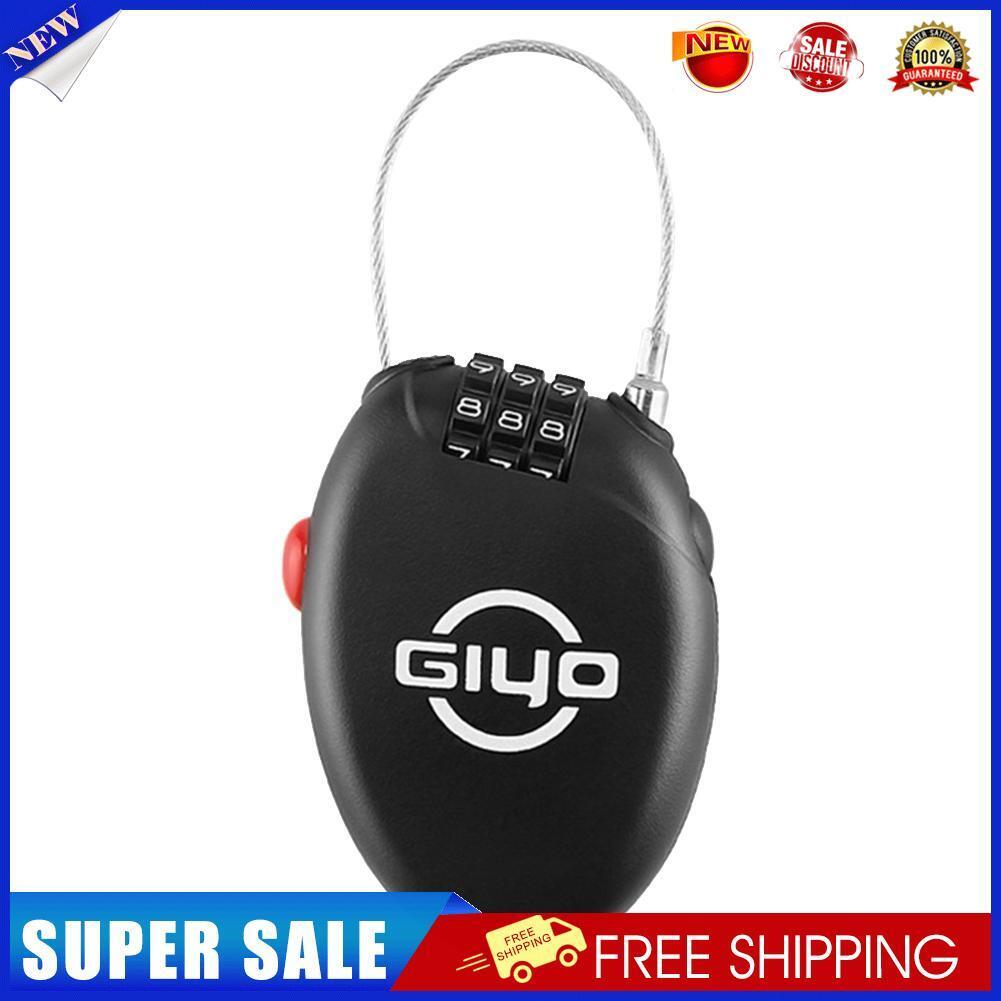 3 Digit Combination Lock with 2 Feet Retractable Steel Wire Bike Cable Lock