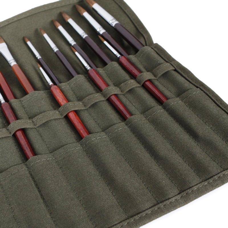 Portable Artist Paint Brush Bag Holder 30 Slots Roll Up Canvas Paint Brush Cases