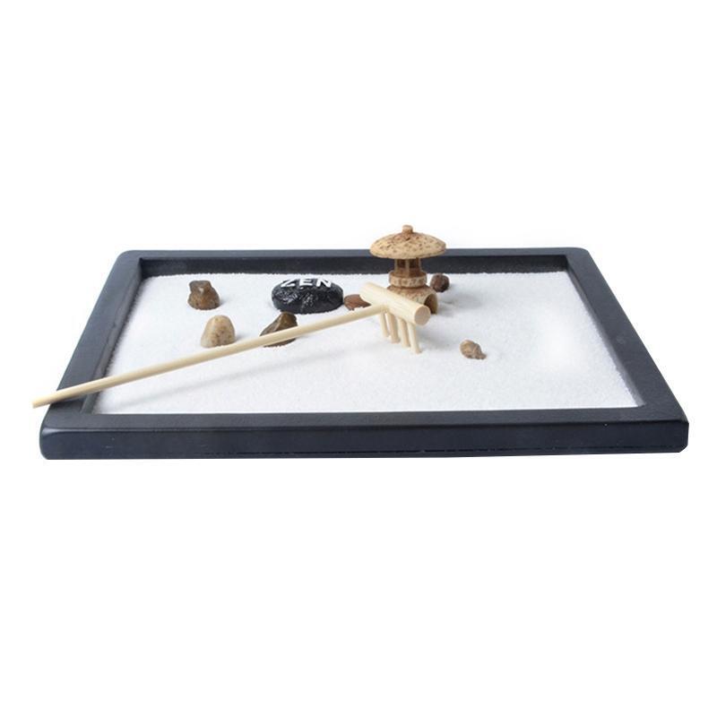 Zen Sand Garden for Desk Meditation Zen Gift for Feng Shui Yoga Tabletop Decor