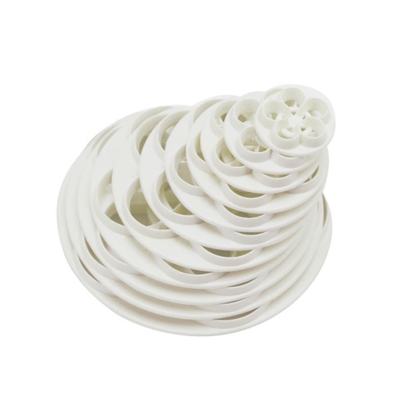 11 PCS Cookie Cutter Set Rose Flower Cookies Cutter Plastic Fondant Baking Mould
