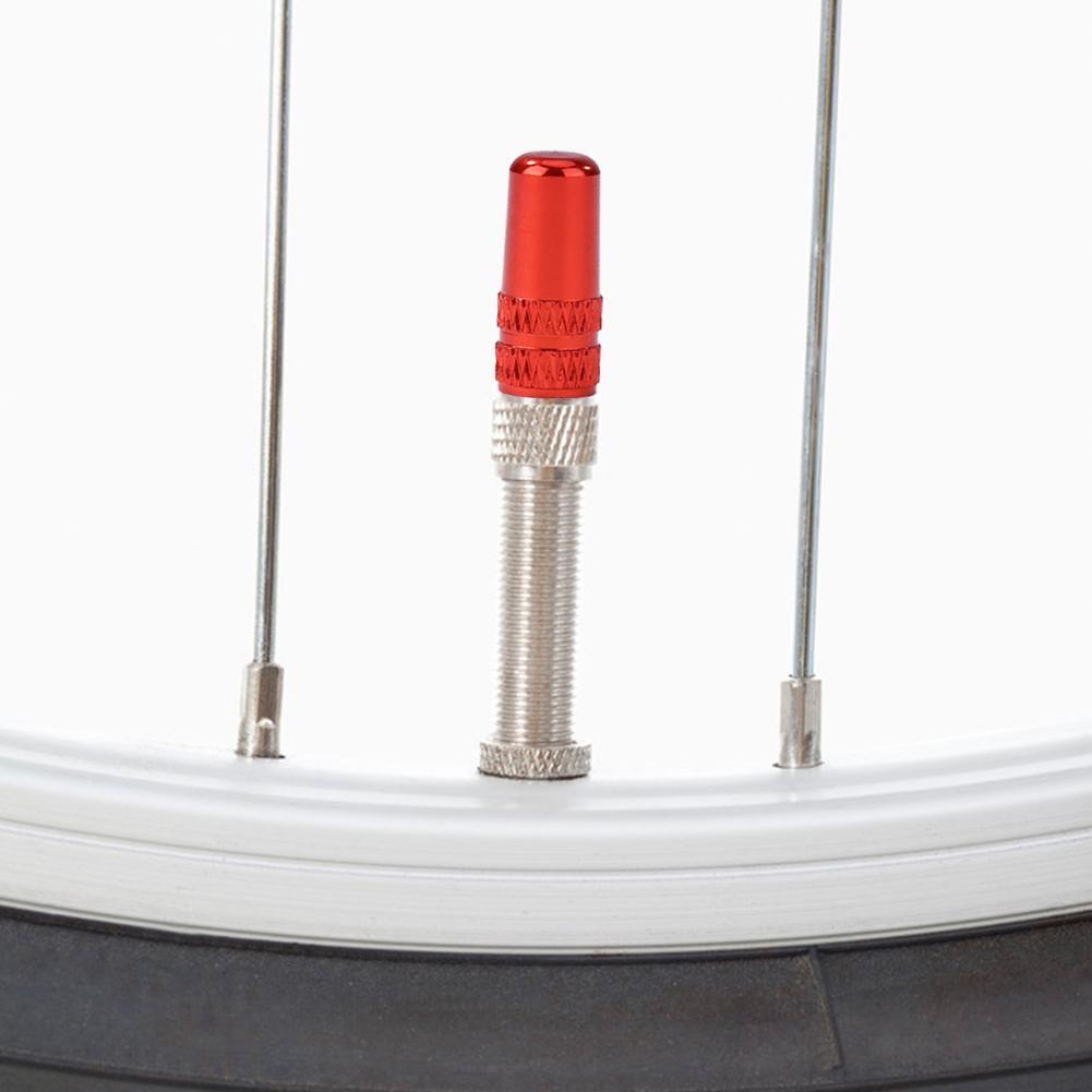 Aluminum Alloy Bicycle Tire Gas Nozzle Valve Cap Cycling Dust Cover (Red)