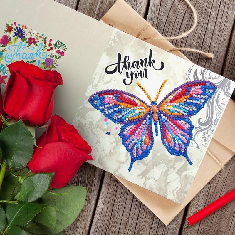 12 Pcs/Set DIY Diamond Painted Birthday Cards Holiday Thank You Greeting Cards