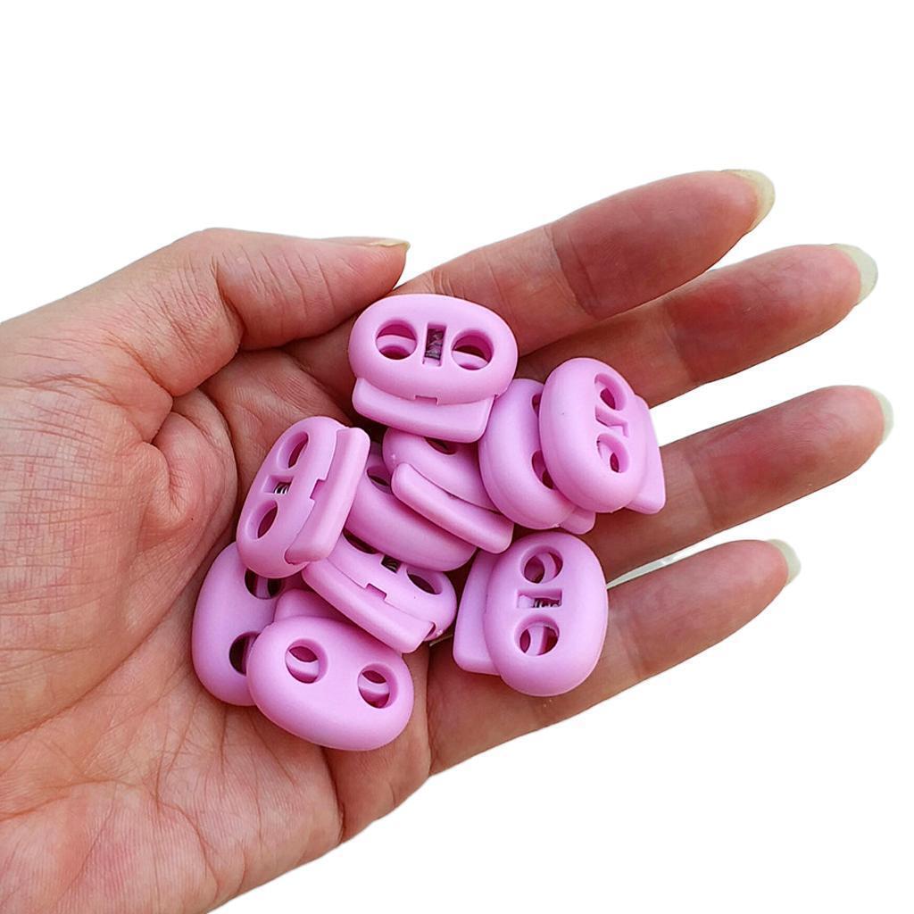 10pcs Shock Cord Lock End Stop Fastener Stopper for 5mm Bungee Rope Pink