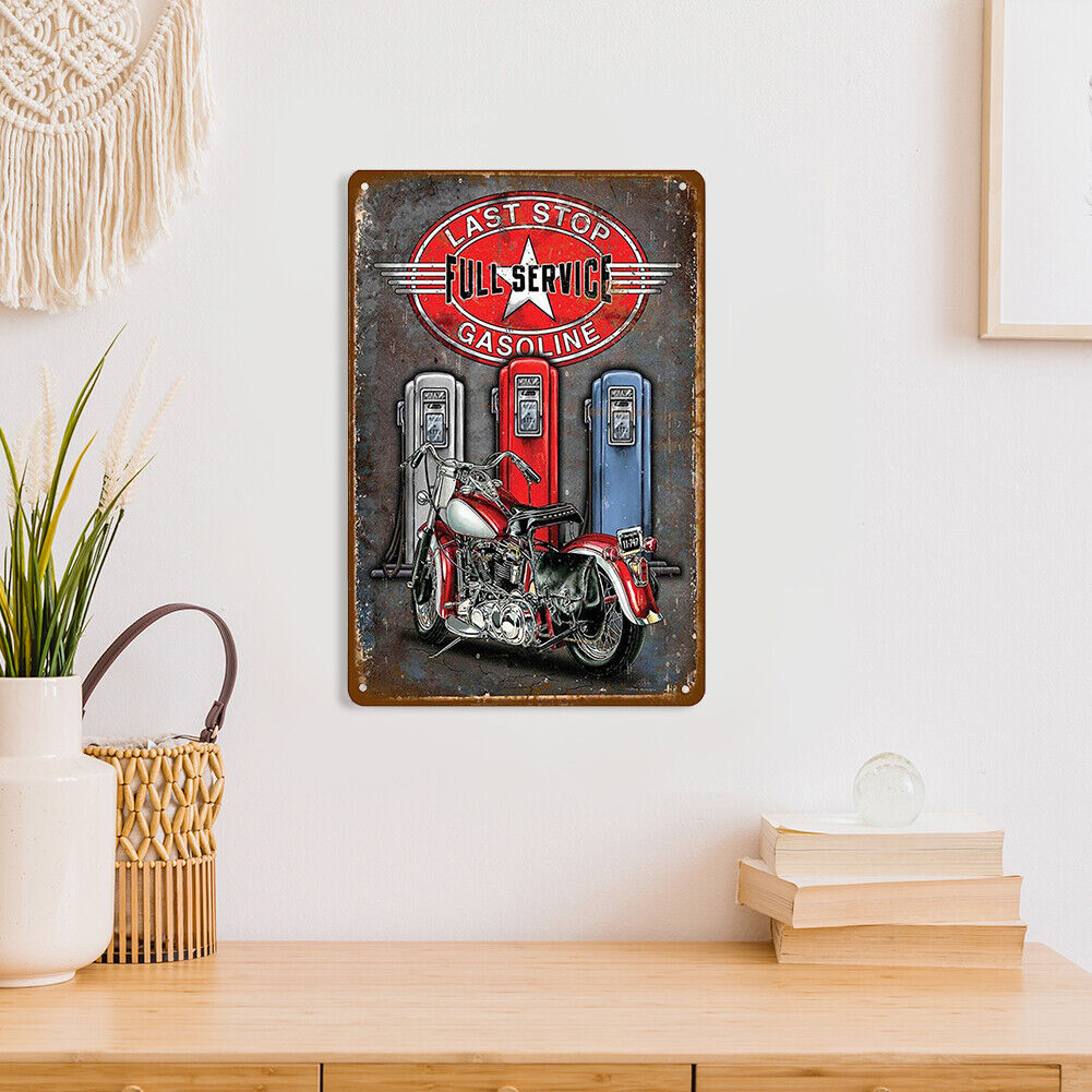 Motorcycle Repair Metal Plate Tin Plaque Bar Pub Wall Art Sign Decoration