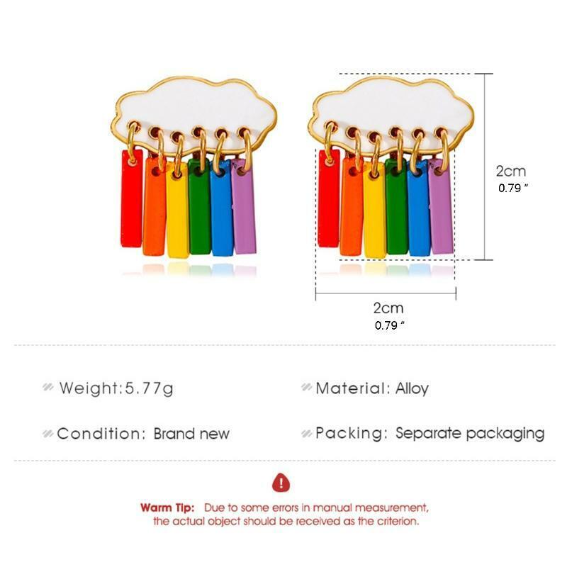 Cute Cloud Raindrop Earrings Rainbow Pendant Earrings Women Wedding Jewelry Gift