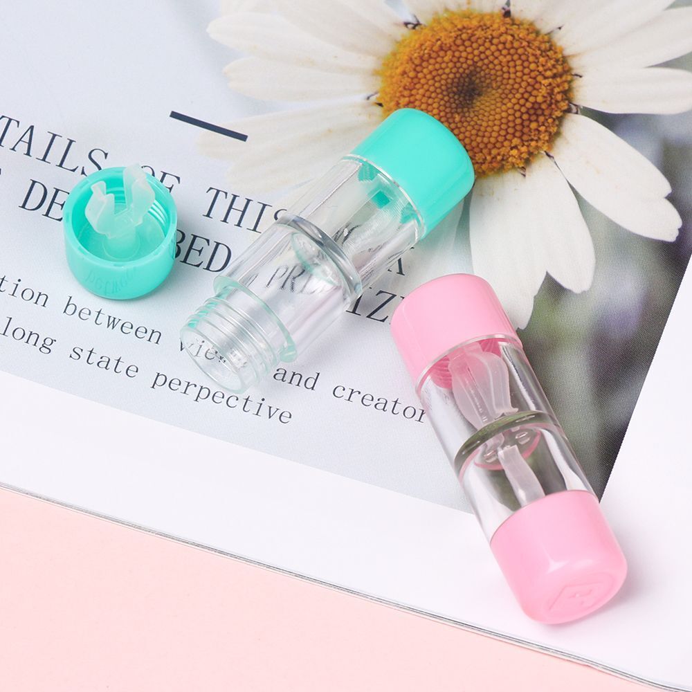 Color Plastic Bottle Tube Soaking Box Travel Glasses Holder Contact Lens Case