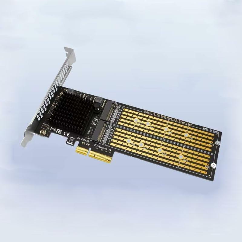 PCIe Adapter Card PCIe X4 to M.2 NVME M B Key Double Converter Expansion Card