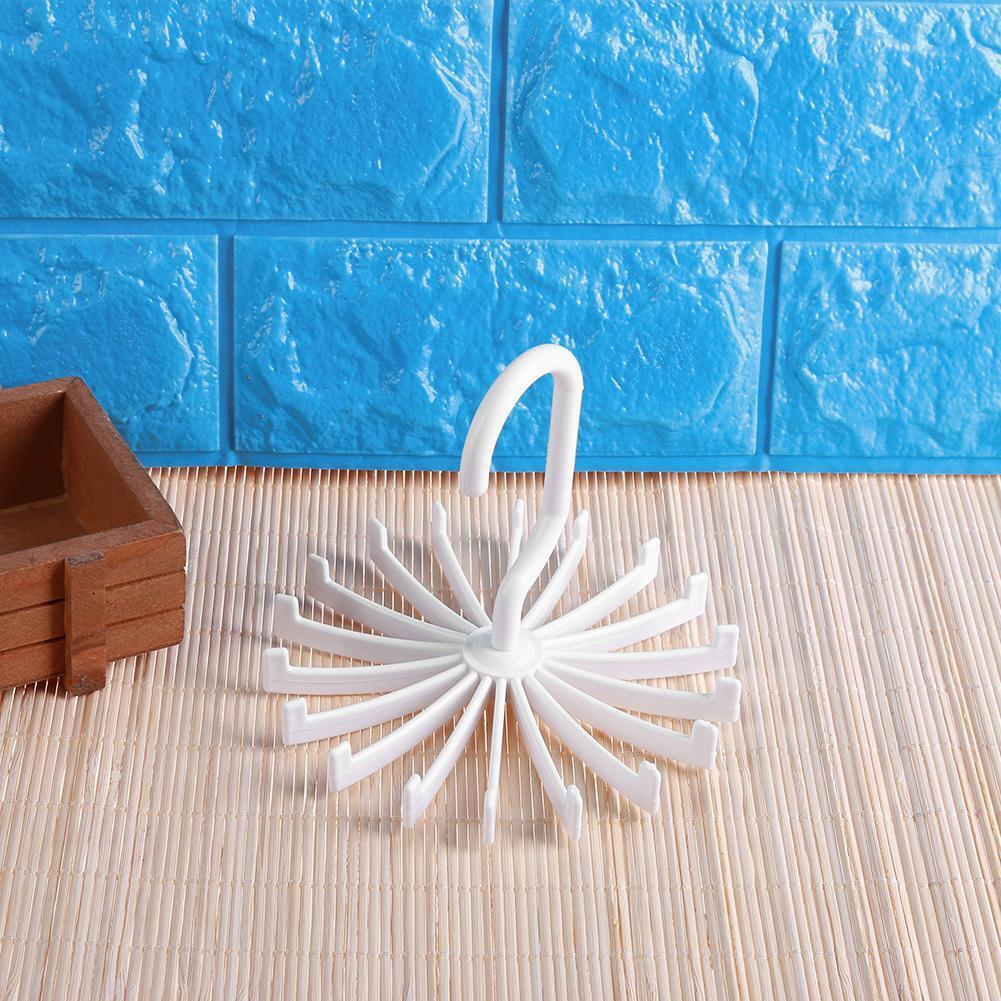 18 Hooks Necktie Scarf Belt Hanger Organizer Clothing Holder Rack(White)