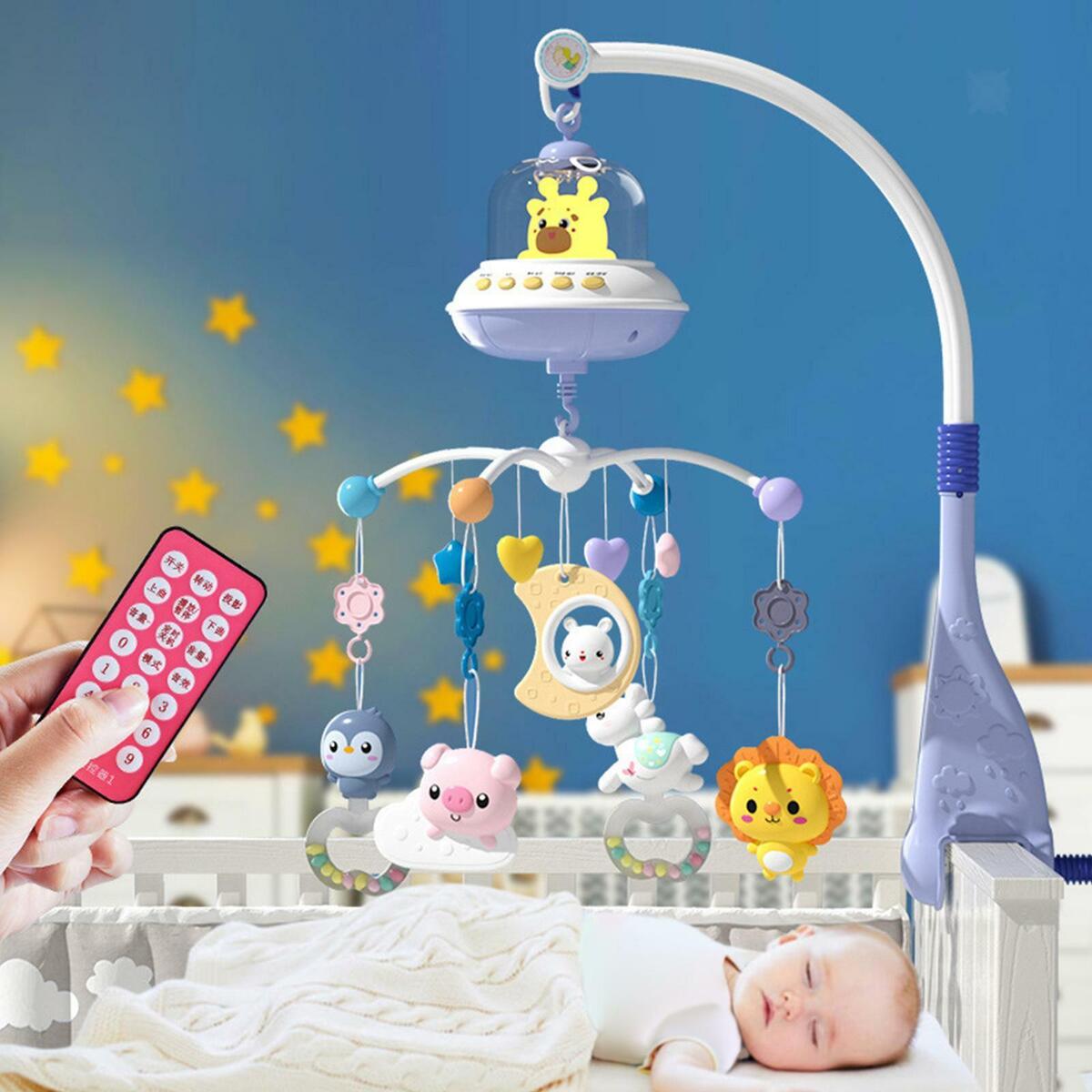 Baby Mobile Rattles  Assembly Cartoon Bell Timing Lullaby for Birthday
