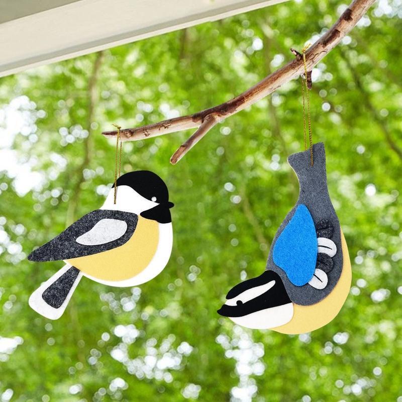 3 Pcs Mini Bird Felt Pendants Kit Felt Needle Felting Pendant DIY Craft Handmade