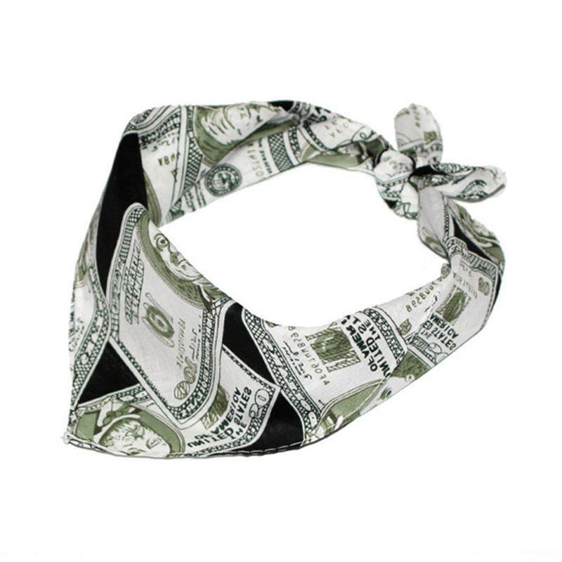 Hip Hop Money Bandana Hair Scarf Wrist Wrap Head Square Scarves Handkerchief