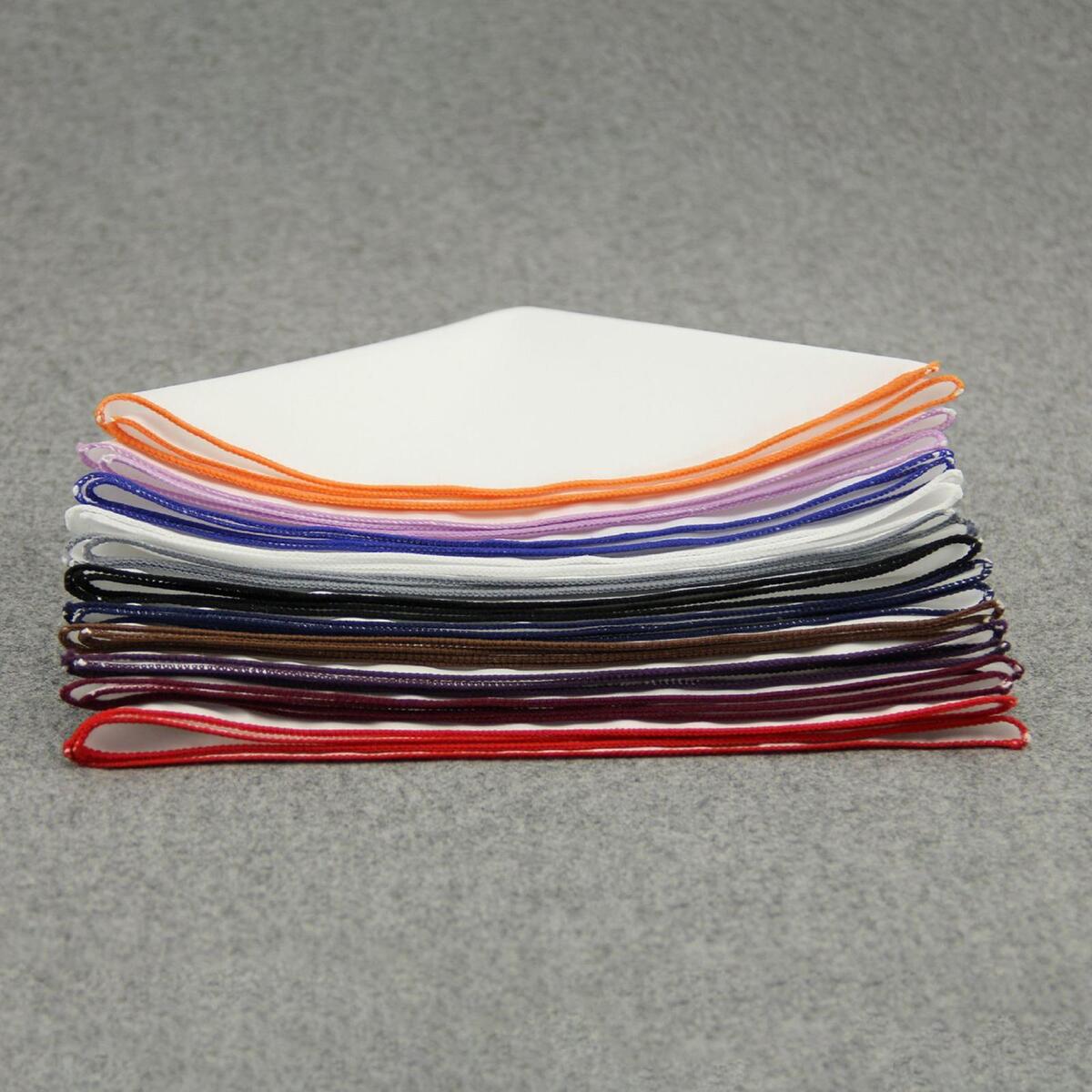 Colorful Rim Pocket Square Handkerchief Groom Suit Accessories for Wen
