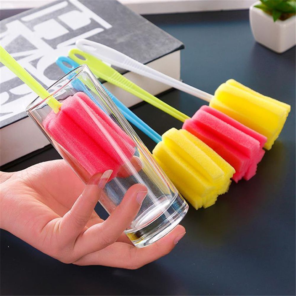 Cup Plastic Feeding Cleaning Tool Baby Bottle Brush Nipple Cleaner Sponge
