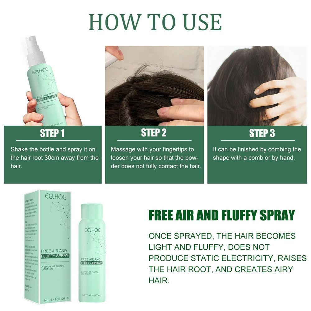 Non-Sticky No-Wash Volumizing Oil-Control Hair Spray Hair Thickener Fluffy