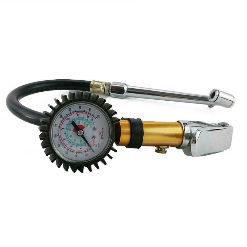 Dial Type Tire Pressure Gauge Metal Tire Air Inflator Tool for Car Auto Bike