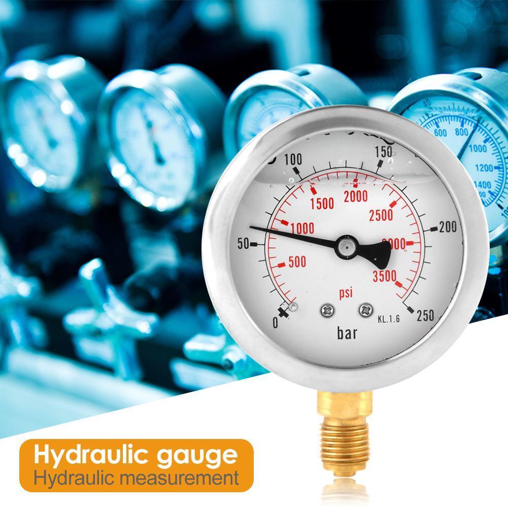 Metal Hydraulic Pressure Gauge Air Oil Water Pressure Manometer (0-250BAR)