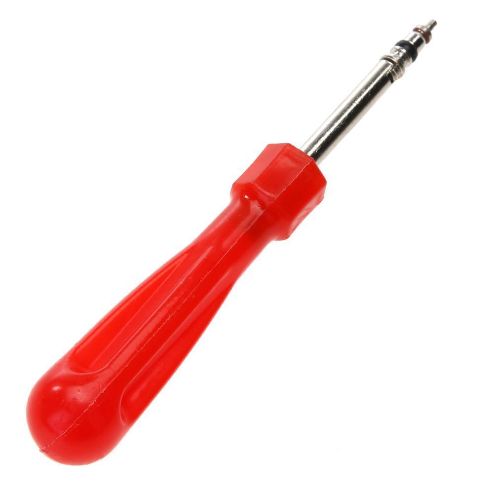 Valve Core Removal Tool Screw Driver Tire Repair Wrench with 5 Valve Cores