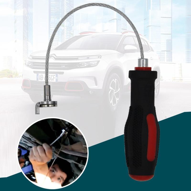 Magnetic Strong Oil Drain Plug Tool Remover Wrench Against Scald- Rubber Plastic