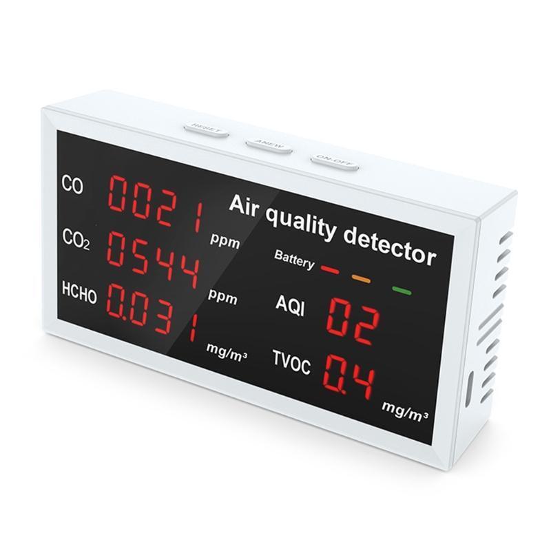 Digital Display Indoor/Outdoor CO CO2 HCHO TVOC Detector CO2 Meter Gas Detector