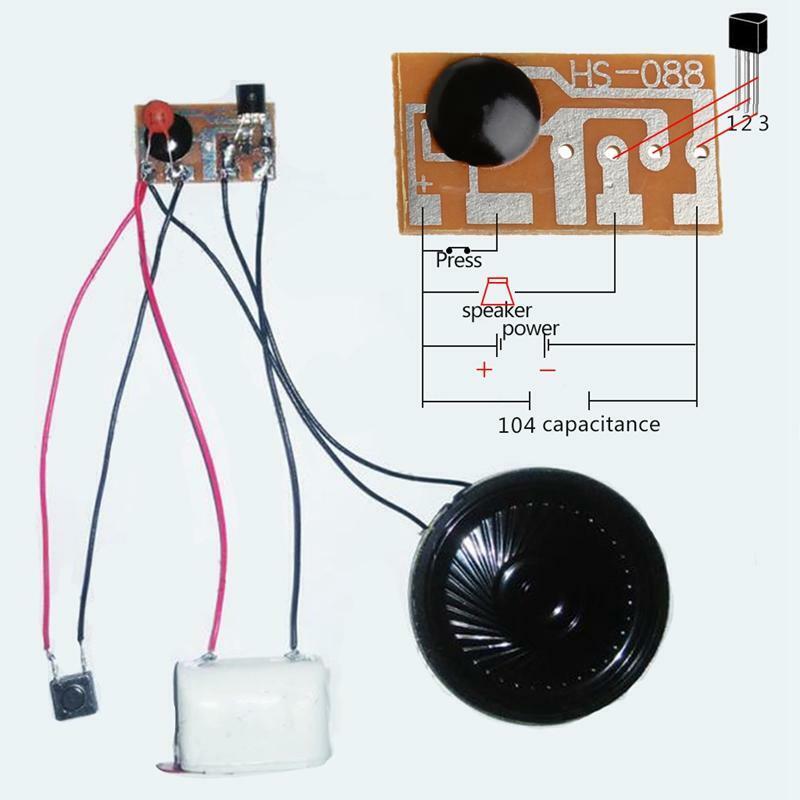 10Pcs Doorbell Three Times Music Sound Board Chip HS-088 Mono Music Voice Module