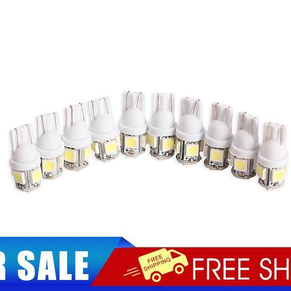 10PCS T10 5050 5SMD LED White Light Car Side Wedge Tail Light Lamp Bright
