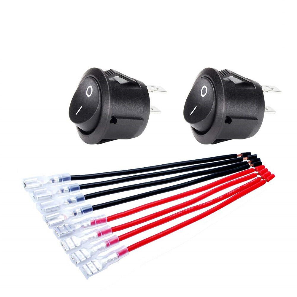 5pcs Round Rocker Switch ON Off DC12V-24V Toggle Switch for Car Automotive