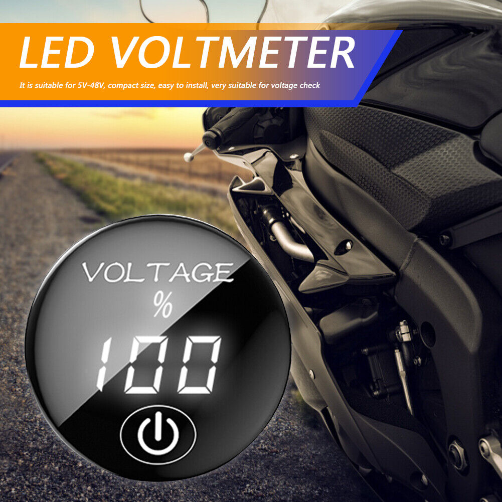 Car DC 5-48V Panel Voltmeter Touch Switch Battery Capacity Tester (White)