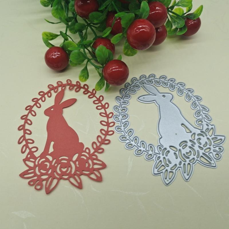 Easter Bunny Wreath Metal Cutting Dies Stencil DIY Scrapbooking Album Paper Card
