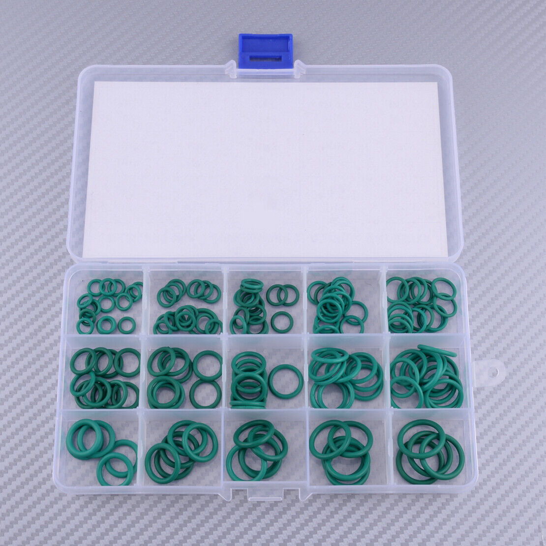 150 Green FKM Rubber O-Ring Assortment Set Gasket Automotive Seal Kit 15 Size Li