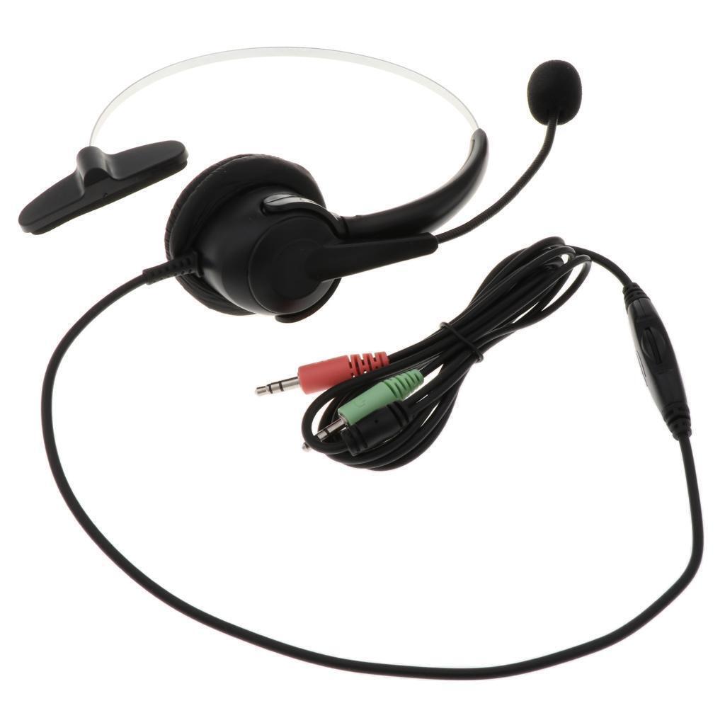 3.5mm Call Center Noise Cancelling Headsets Headphone for Office Telephone