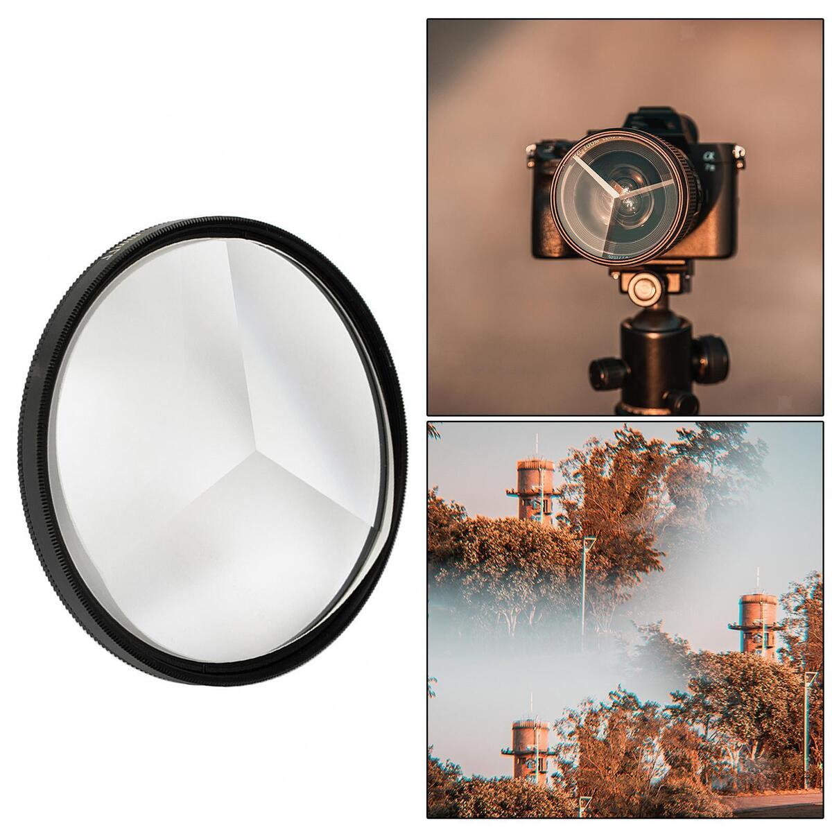 Black 77mm Three Camera Filter Multiple Refractions Photographic Equipment