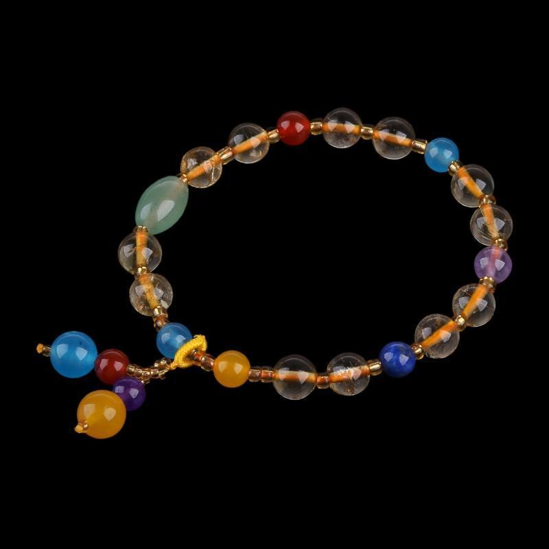 Nice Red Agate Bracelets Natural Rutilated Quartz Crystal Tiny Beads Gift Girls