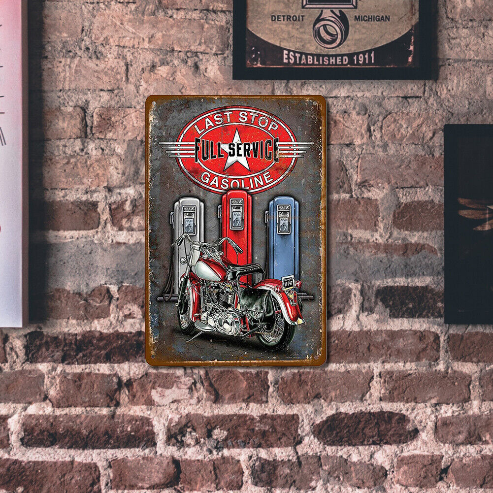 Motorcycle Repair Metal Plate Tin Plaque Bar Pub Wall Art Sign Decoration