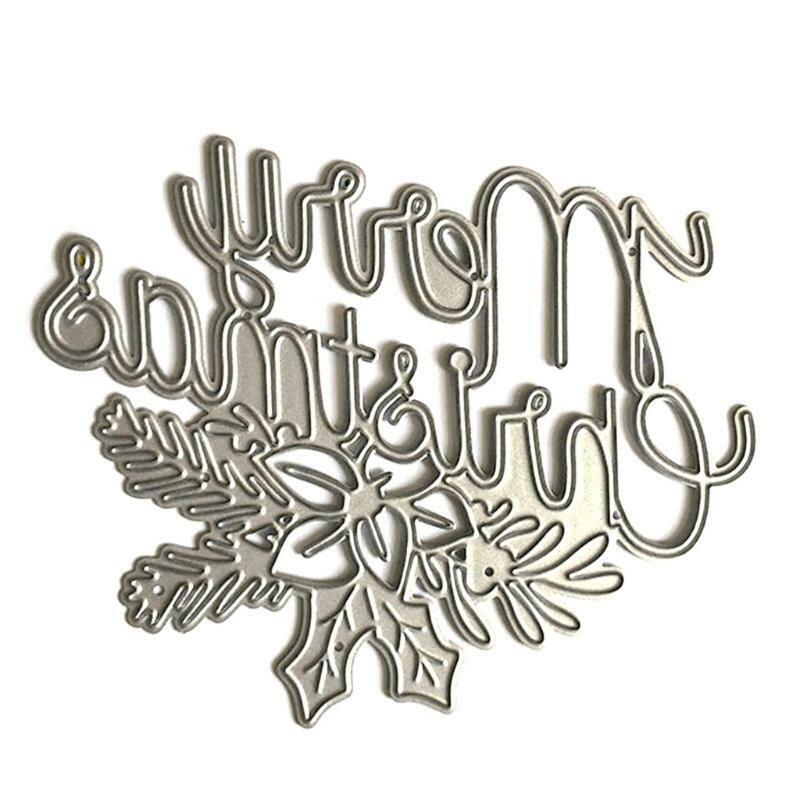 Merry Christmas Flower Metal Cutting Dies Stencil DIY Scrapbook Album Paper Card