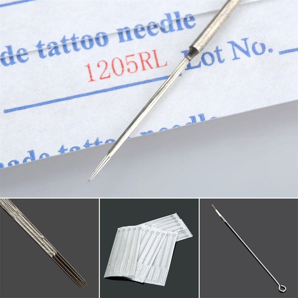 50Pcs 5.6" Stainless Steel 3/5/7/9RL 5RS Tattoo Needles Permanent Makeup Eyebrow