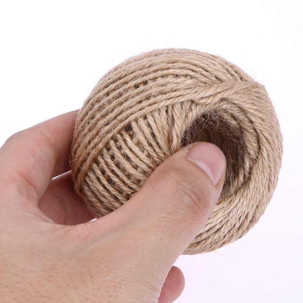 1Roll 50M Natural Burlap Hessian Jute Twine Cord Hemp Rope String 2mm Rusti