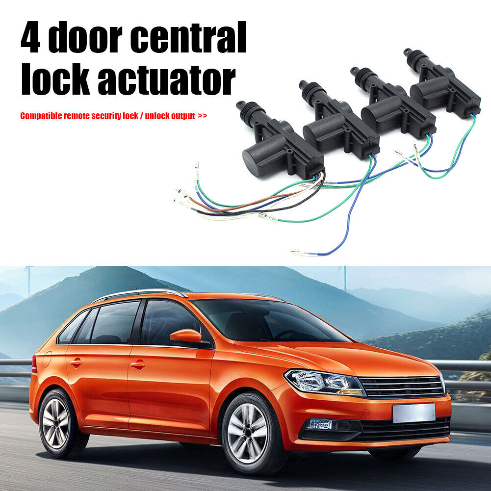 12V Car Door Lock Actuator 4 Doors Keyless Entry System Central Locking Kit